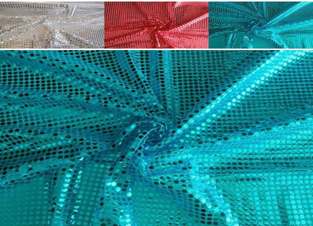 T&uuml;rkis HOCHWERTIG PAILETTEN STOFF PAILLETTENSTOFF 6mm