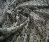 gray Tulle Lace Fabric Rose Design
