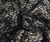 Black Bi-Stretch Spandex Lace Fabric Flower Design