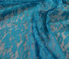 Turquoise Bi-Stretch Spandex Lace Fabric Flower Design