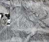 White~Black-Blend Arctic fox Long hair Fake Fur fabric