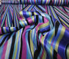 Bunt Satindruck Stoff Streifen Retro Meterware Stoffe