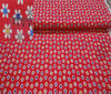 Red Patchwork Flowers Cotton Fabric