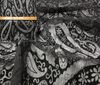 black Burn out velvet paisley fabric