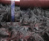 Wine Red ~ Black Shaggy Fake Fur fabric