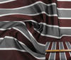 Reb-Brown ~ Grey ~ White High Quality Silk Block Stripes fabric