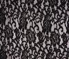 Black Beautiful lace fabric flocked flower pattern