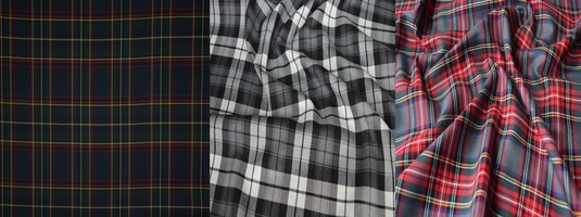 Neu: Neue Farben SCHOTTENKARO STOFF TARTAN